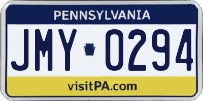 PA license plate JMY0294