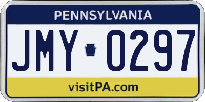 PA license plate JMY0297