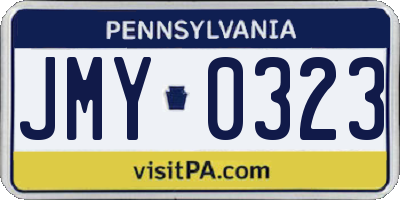 PA license plate JMY0323