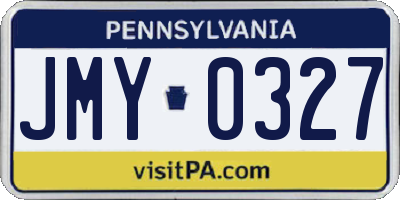 PA license plate JMY0327
