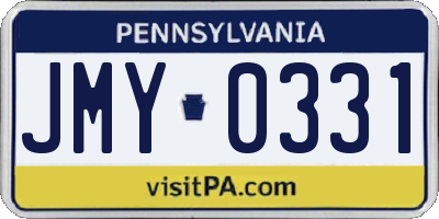 PA license plate JMY0331
