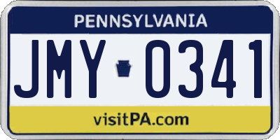 PA license plate JMY0341