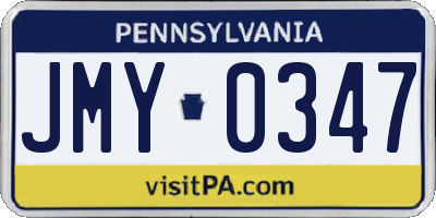 PA license plate JMY0347