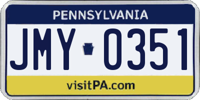PA license plate JMY0351