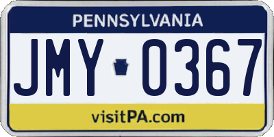 PA license plate JMY0367