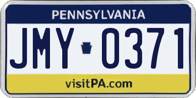 PA license plate JMY0371