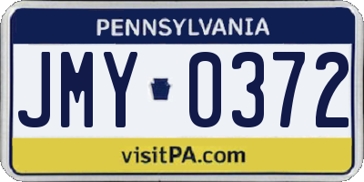 PA license plate JMY0372