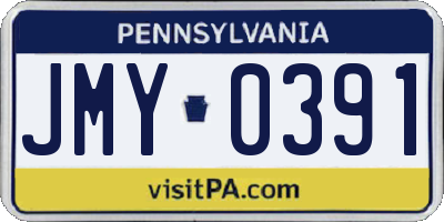 PA license plate JMY0391