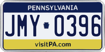 PA license plate JMY0396