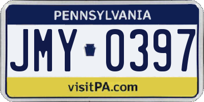 PA license plate JMY0397