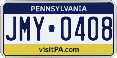 PA license plate JMY0408