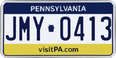 PA license plate JMY0413