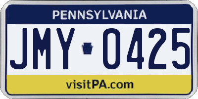 PA license plate JMY0425
