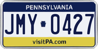 PA license plate JMY0427