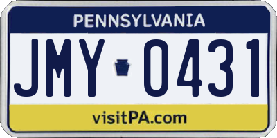 PA license plate JMY0431