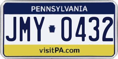 PA license plate JMY0432