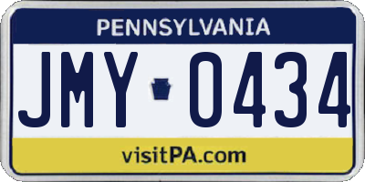 PA license plate JMY0434