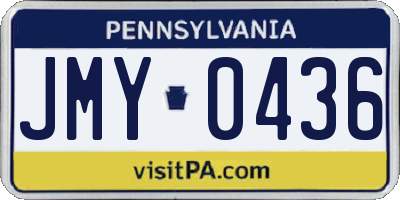 PA license plate JMY0436