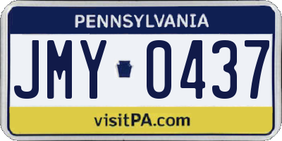 PA license plate JMY0437