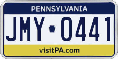 PA license plate JMY0441
