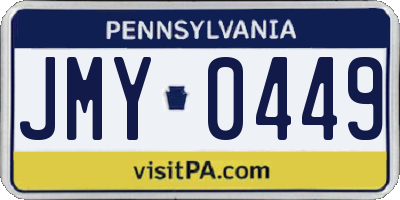 PA license plate JMY0449