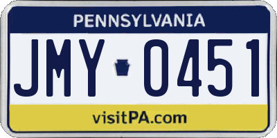 PA license plate JMY0451