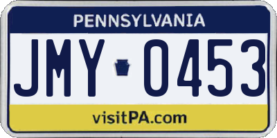 PA license plate JMY0453