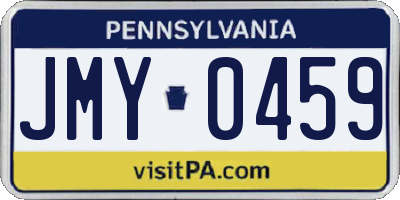PA license plate JMY0459