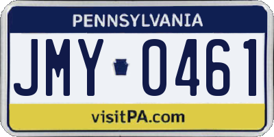 PA license plate JMY0461