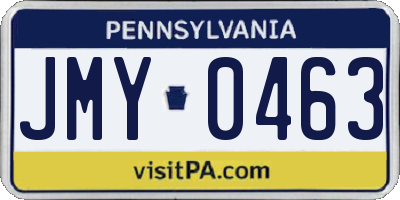 PA license plate JMY0463