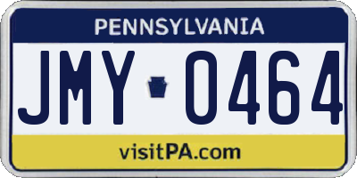 PA license plate JMY0464