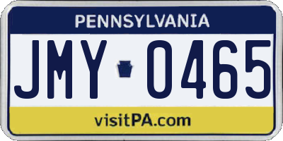PA license plate JMY0465