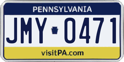 PA license plate JMY0471