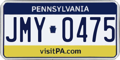 PA license plate JMY0475