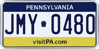 PA license plate JMY0480