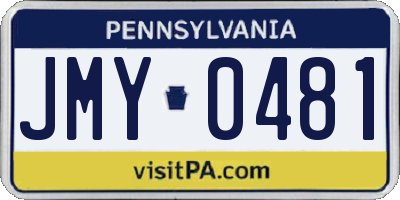 PA license plate JMY0481
