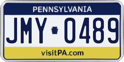 PA license plate JMY0489