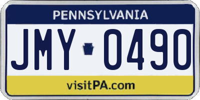 PA license plate JMY0490