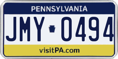 PA license plate JMY0494