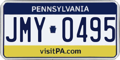 PA license plate JMY0495