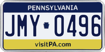 PA license plate JMY0496