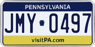 PA license plate JMY0497