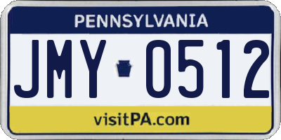 PA license plate JMY0512