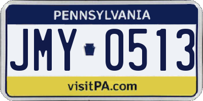 PA license plate JMY0513
