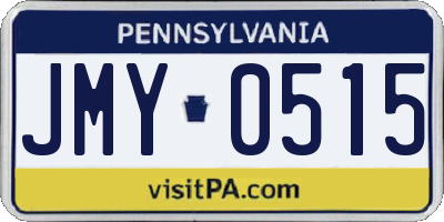 PA license plate JMY0515