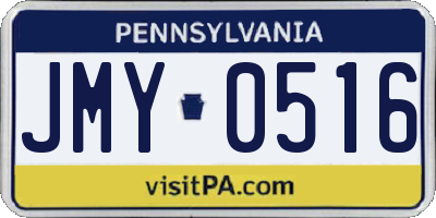 PA license plate JMY0516