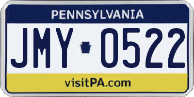 PA license plate JMY0522