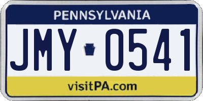 PA license plate JMY0541