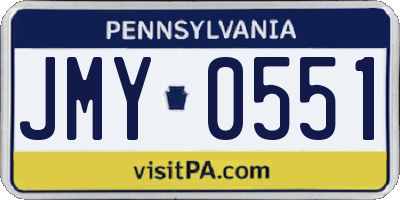 PA license plate JMY0551