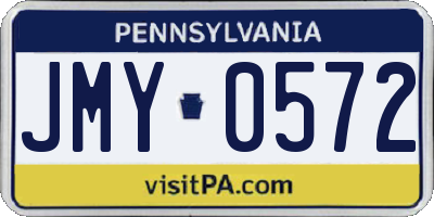 PA license plate JMY0572